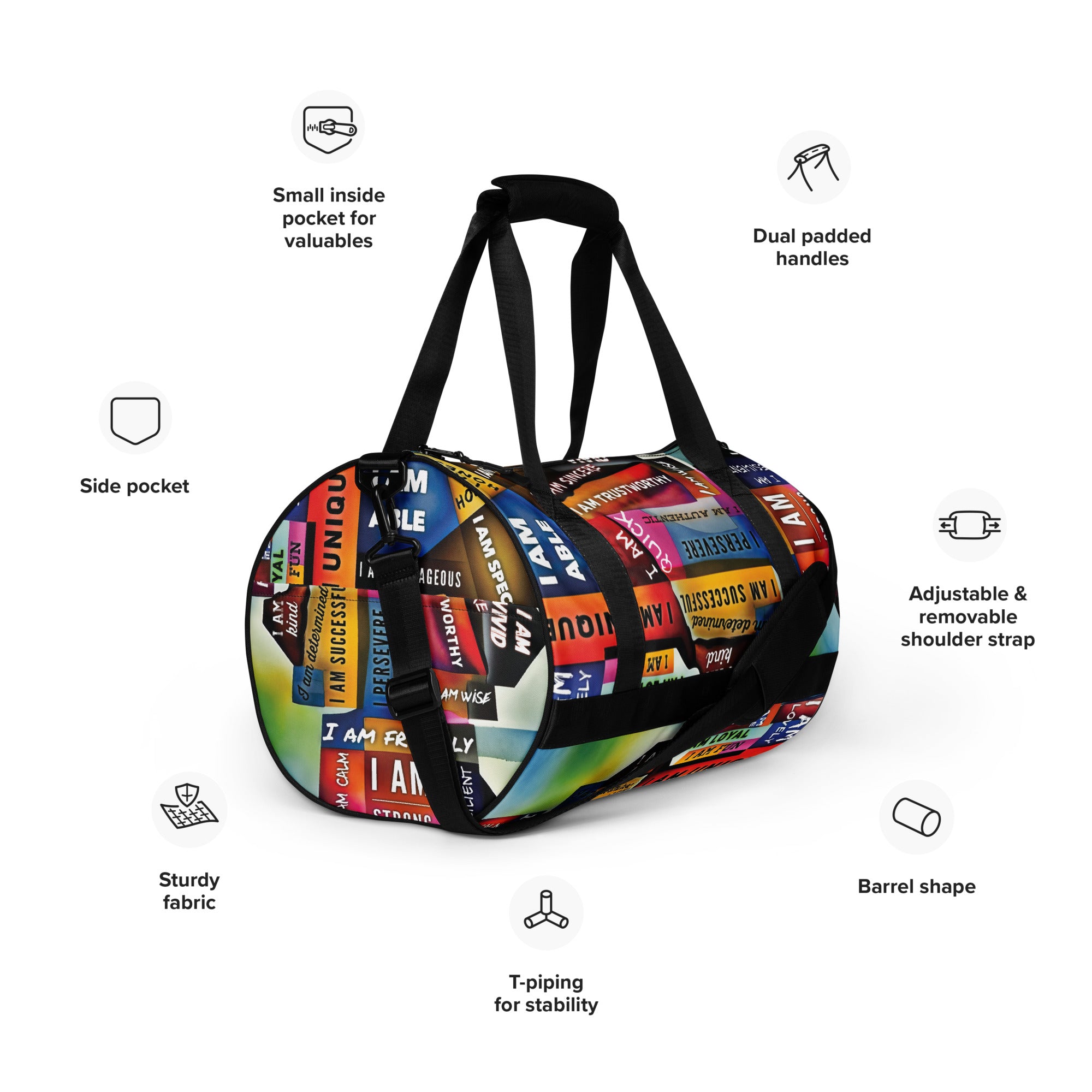 Set your Heart Ablaze in Japanese All-over print gym cheapest bag