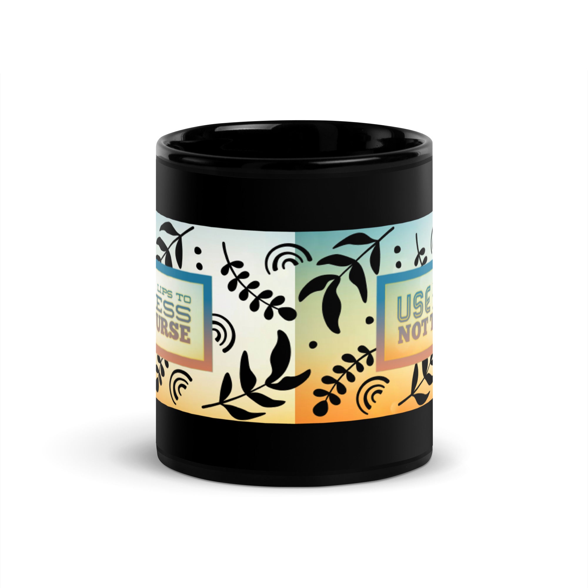 GloWell Designs - Black Glossy Mug - Motivational Quote - Bless - GloWell Designs