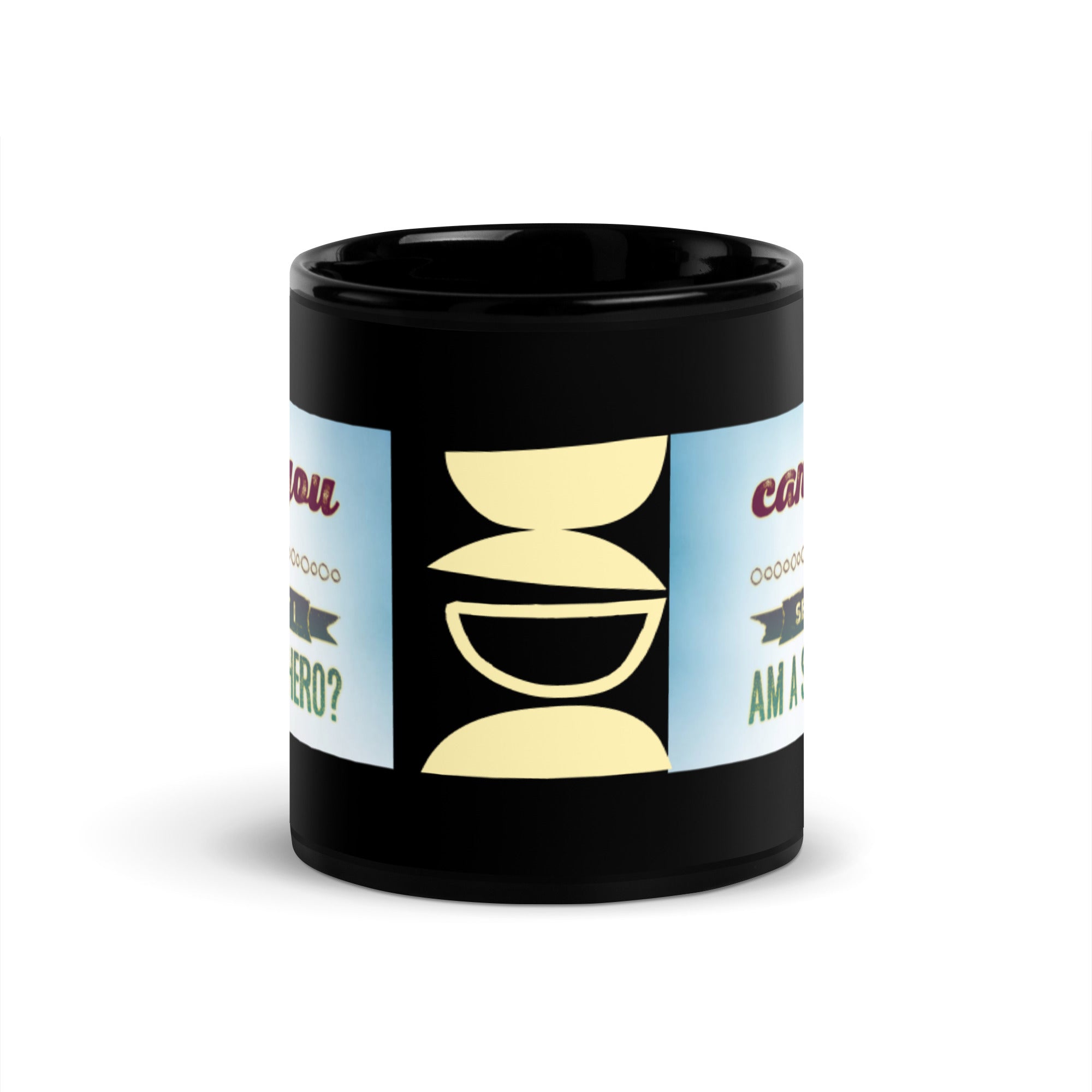 GloWell Designs - Black Glossy Mug - Affirmation Quote - I Am A Superhero - GloWell Designs