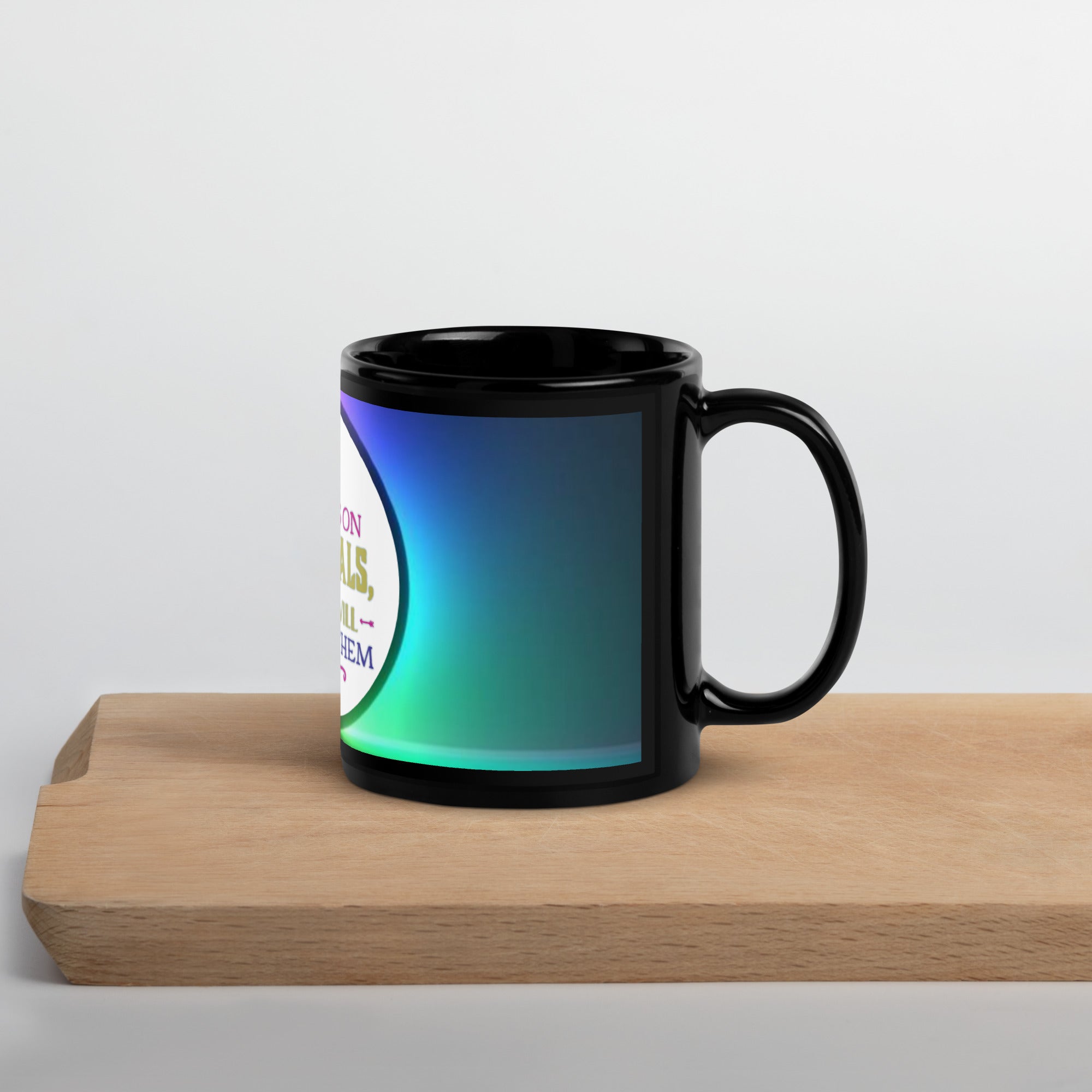 GloWell Designs - Black Glossy Mug - Affirmation Quote - I Focus on My Goals - GloWell Designs