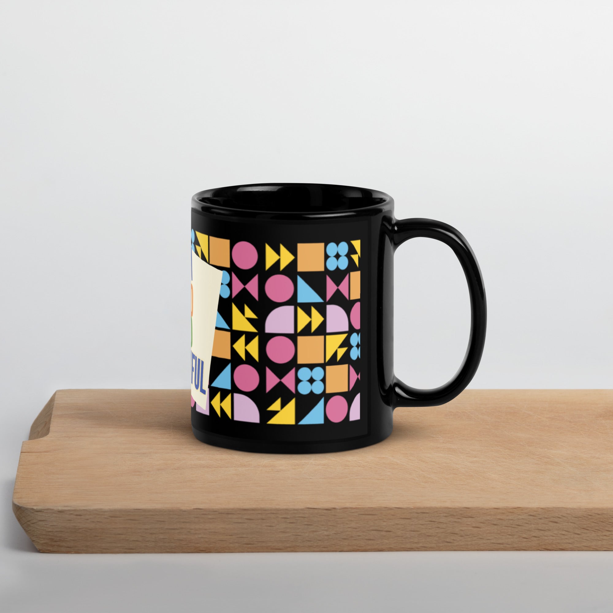 GloWell Designs - Black Glossy Mug - Affirmation Quote - I Am Bold & Beautiful - GloWell Designs