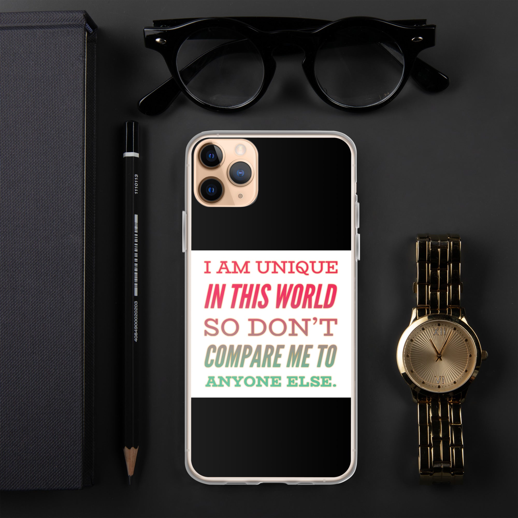 GloWell Designs - iPhone Case - Affirmation Quote - I Am Unique - GloWell Designs