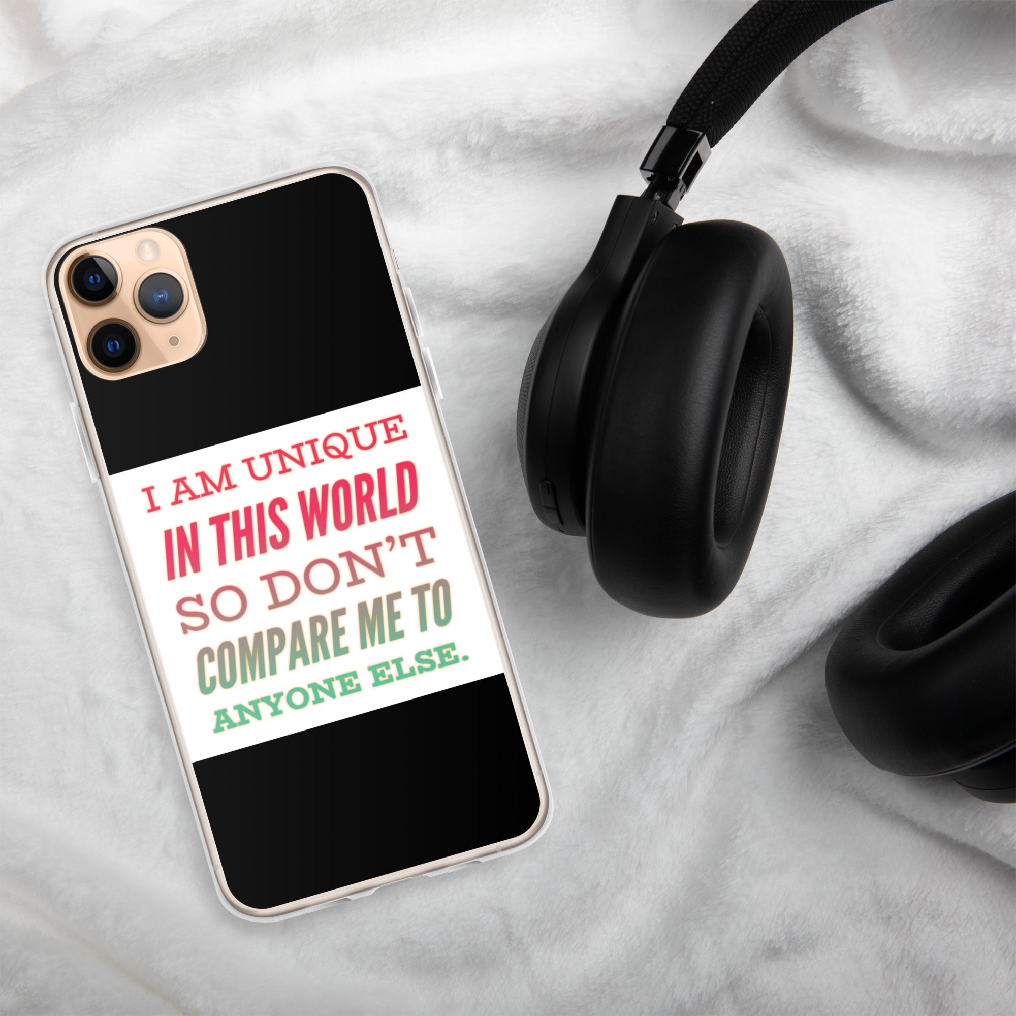 GloWell Designs - iPhone Case - Affirmation Quote - I Am Unique - GloWell Designs