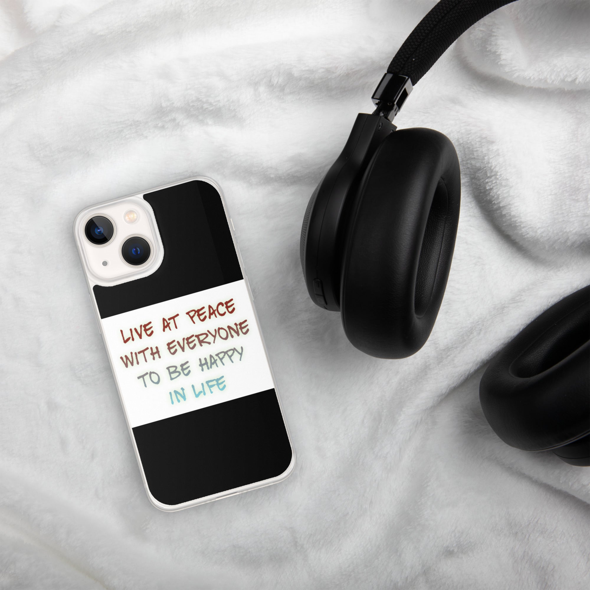 GloWell Designs - iPhone Case - Motivational Quote - Live At Peace With Everyone - GloWell Designs