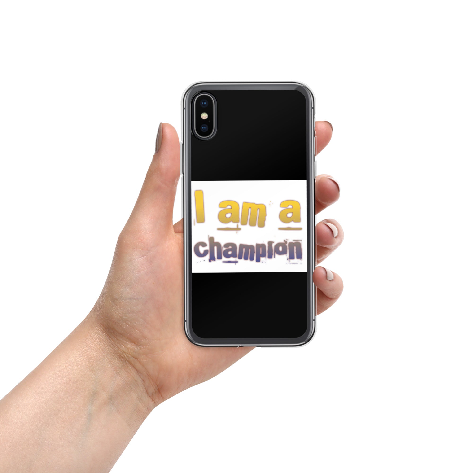 GloWell Designs - iPhone Case - Affirmation Quote - I Am a Champion - GloWell Designs