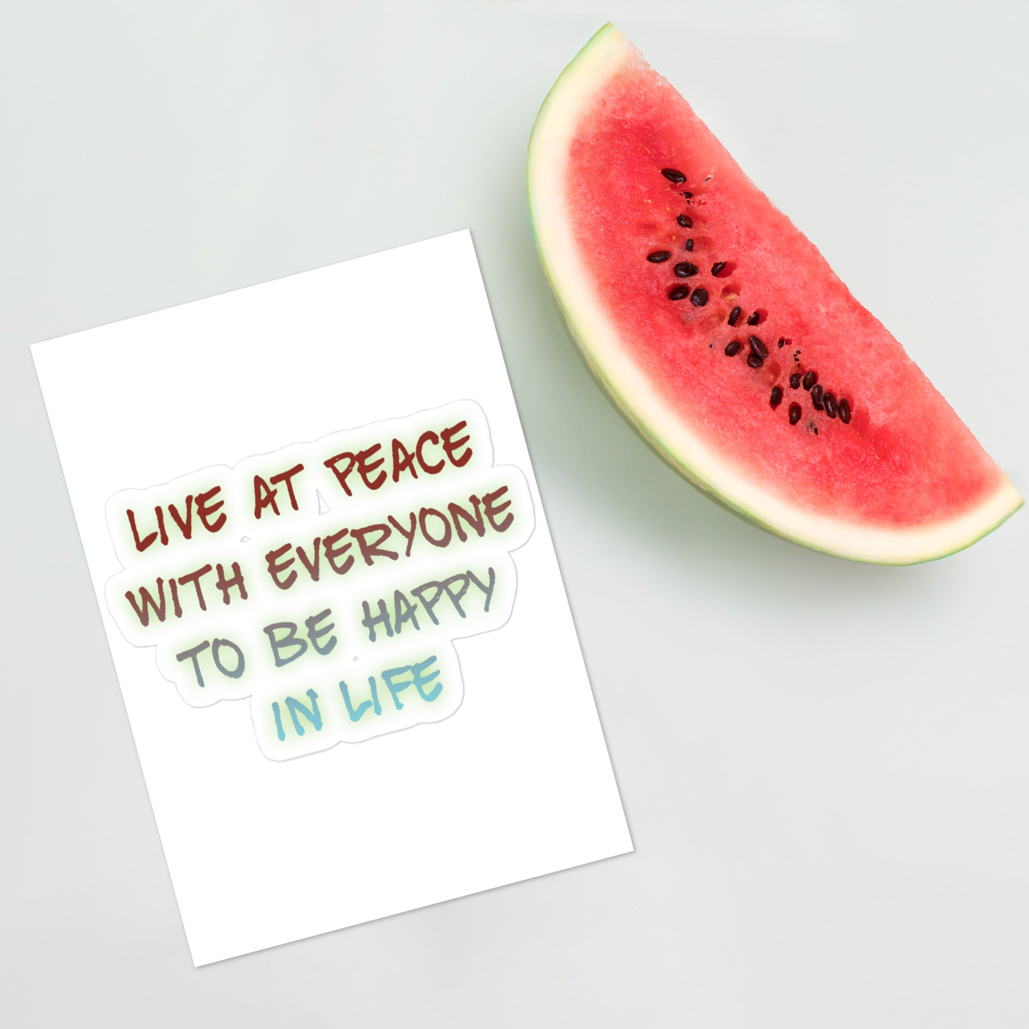 GloWell Designs - Sticker Sheet - Motivational Quote - Live At Peace With Everyone - GloWell Designs