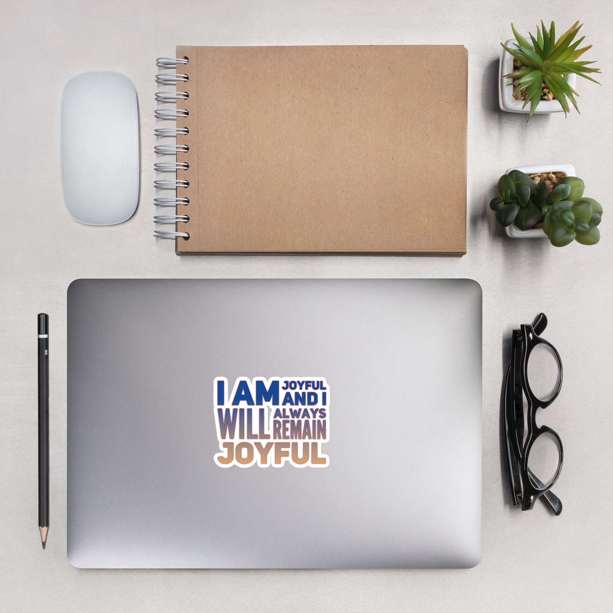 GloWell Designs - Bubble-Free Stickers - Affirmation Quote - I Am Joyful - GloWell Designs