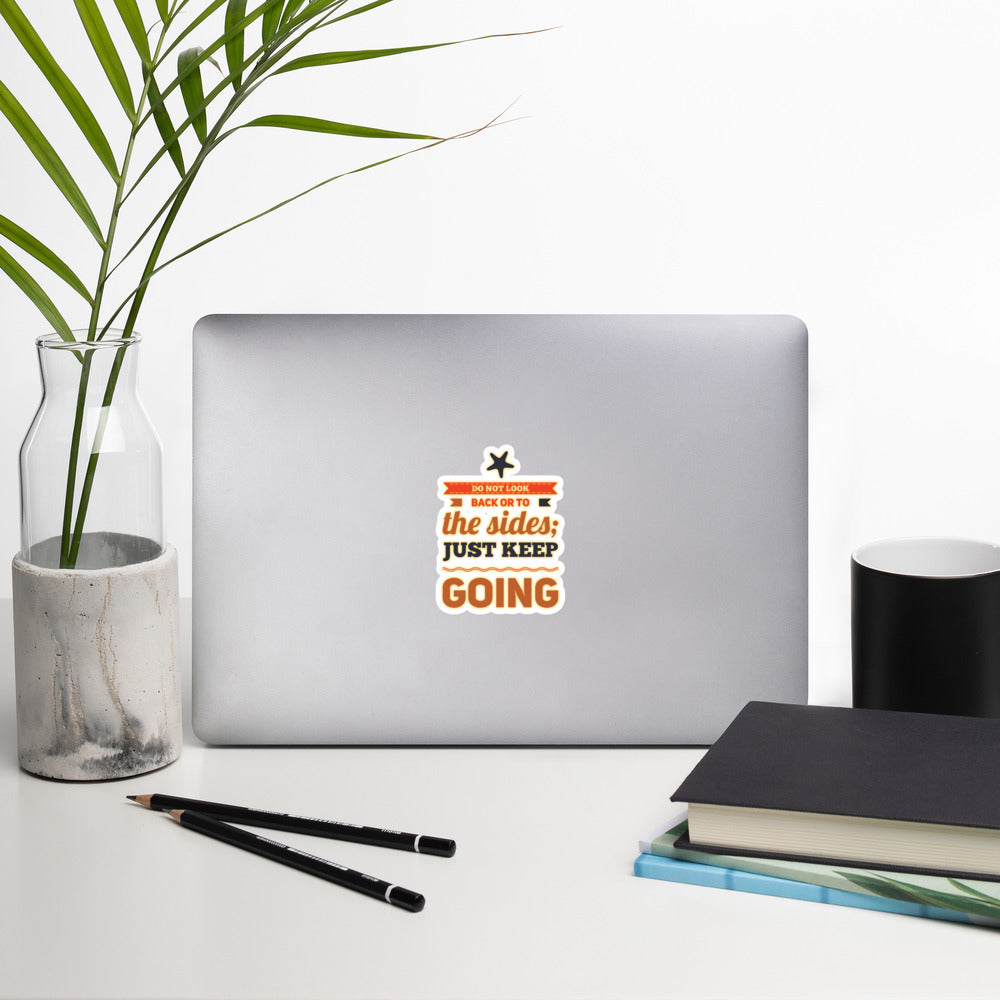 GloWell Designs - Bubble-Free Stickers - Motivational Quote - Just Keep Going - GloWell Designs