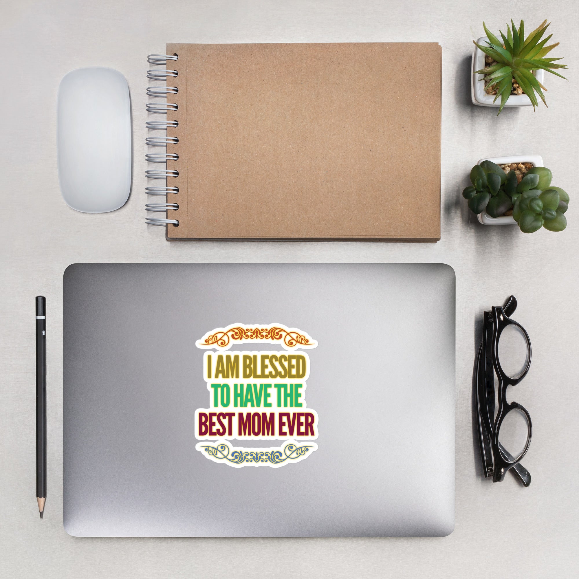 GloWell Designs - Bubble-Free Stickers - Affirmation Quote - Gift - Best Mom Ever - GloWell Designs
