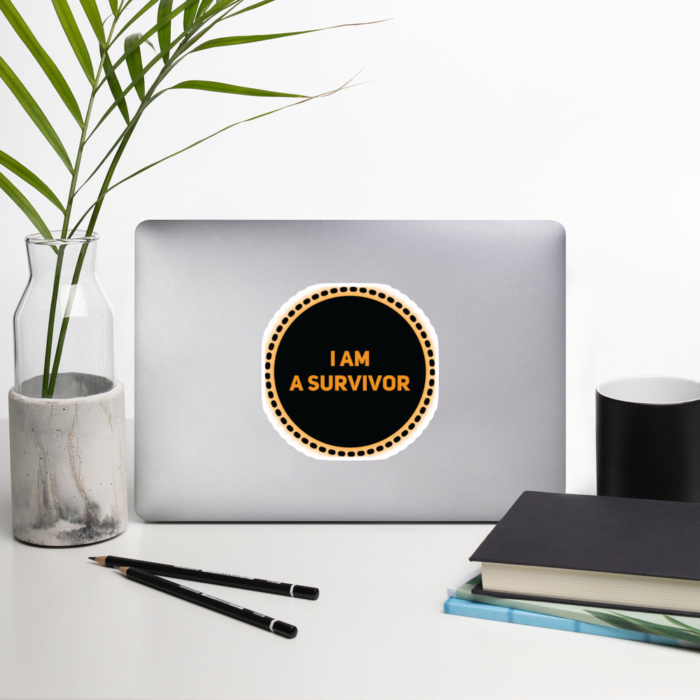 GloWell Designs - Bubble-Free Stickers - Affirmation Quote - I Am a Survivor - GloWell Designs