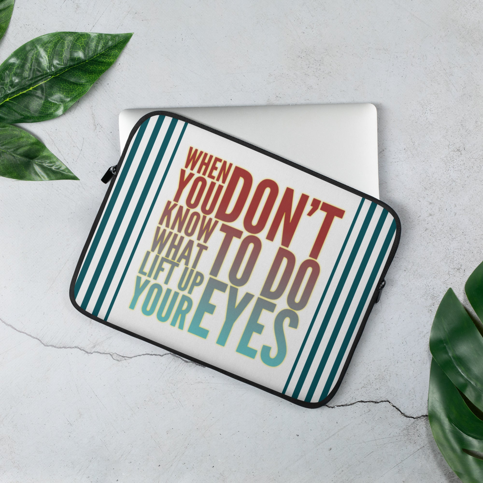 GloWell Designs - Laptop Sleeve - Motivational Quote - Lift Up Your Eyes - GloWell Designs