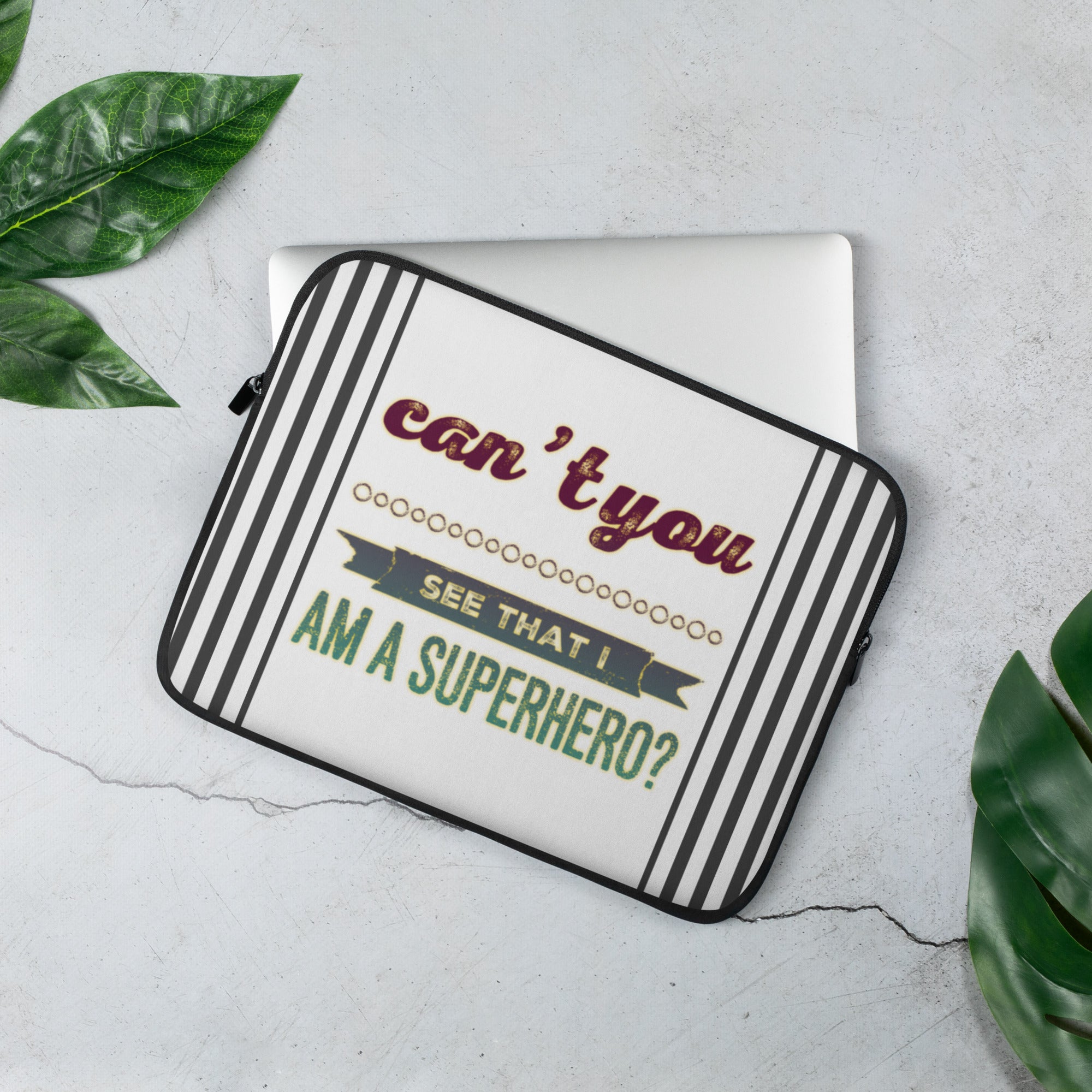 GloWell Designs - Laptop Sleeve - Affirmation Quote - I Am a Superhero - GloWell Designs