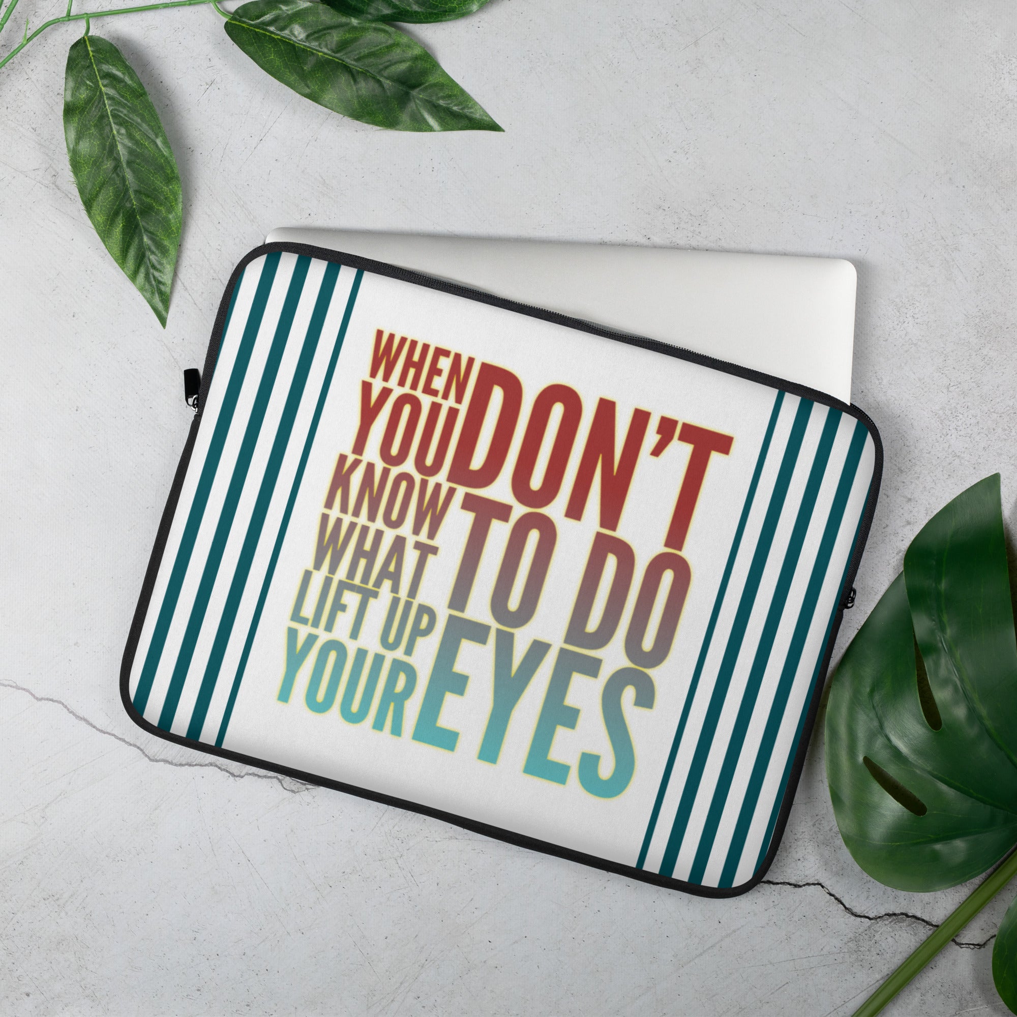 GloWell Designs - Laptop Sleeve - Motivational Quote - Lift Up Your Eyes - GloWell Designs