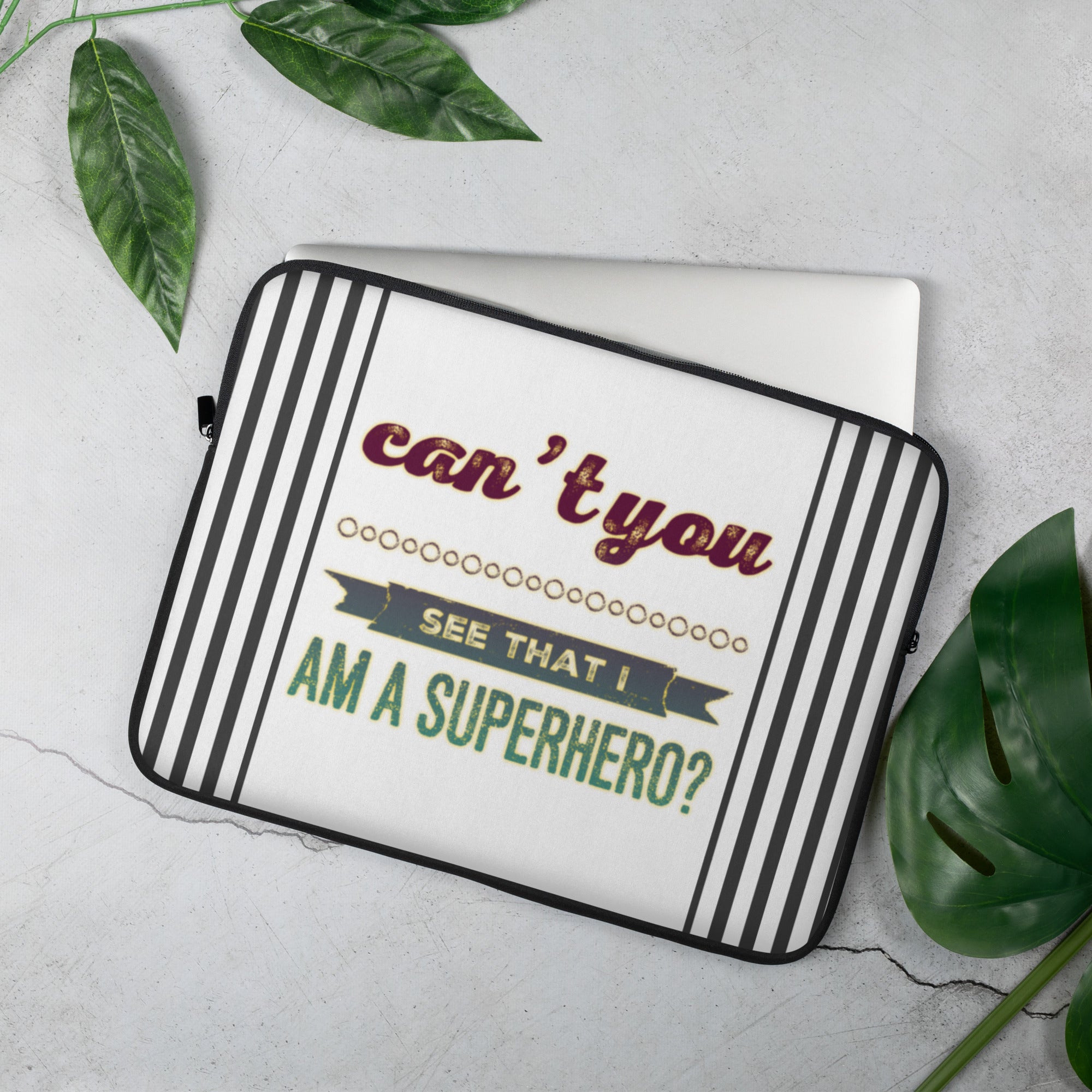 GloWell Designs - Laptop Sleeve - Affirmation Quote - I Am a Superhero - GloWell Designs