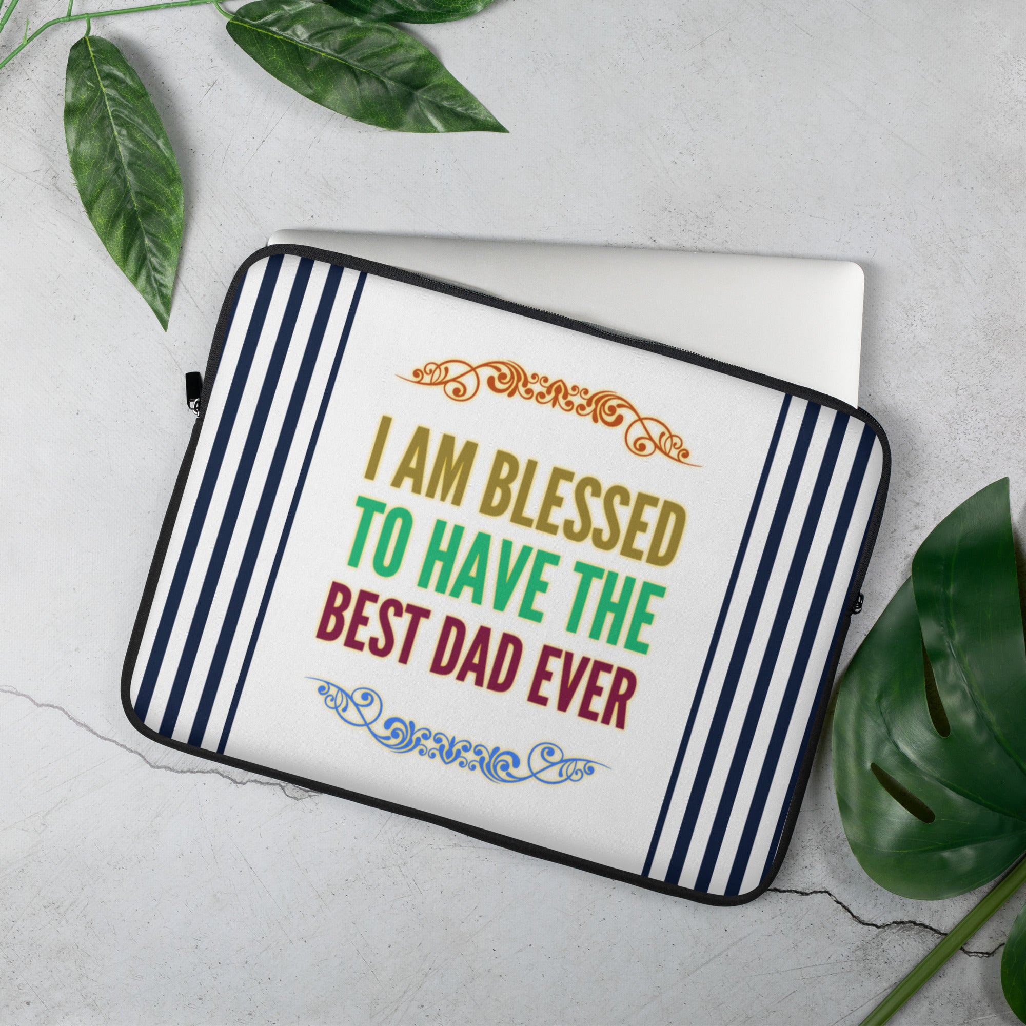 GloWell Designs - Laptop Sleeve - Affirmation Quote - Gift - Best Dad Ever - GloWell Designs