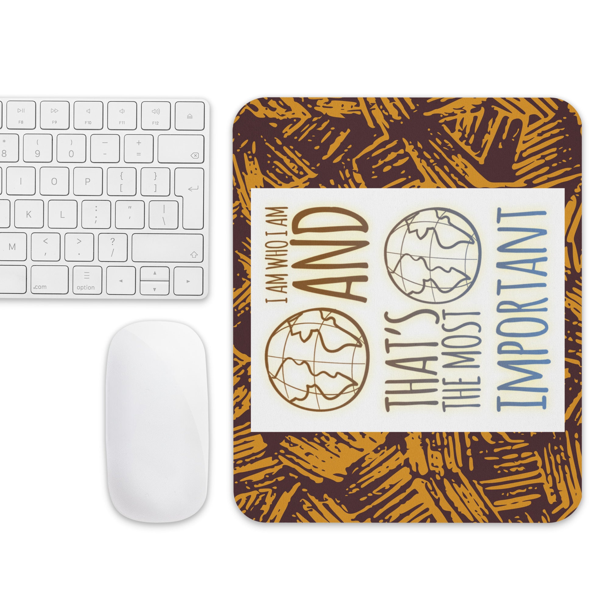 GloWell Designs - Mouse Pad - Affirmation Quote - I Am Who I Am - GloWell Designs