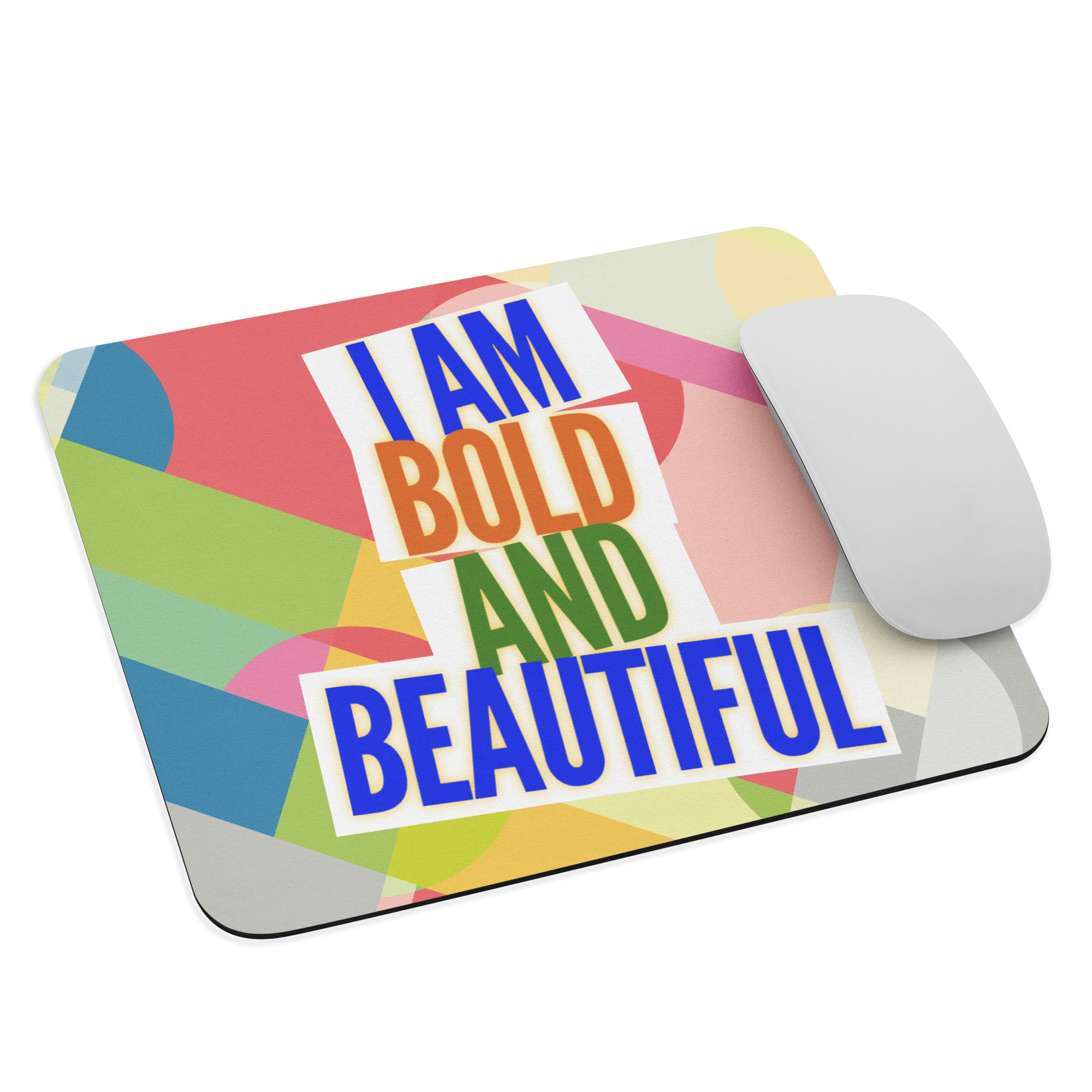 GloWell Designs - Mouse Pad - Affirmation Quote - I Am Bold & Beautiful - GloWell Designs