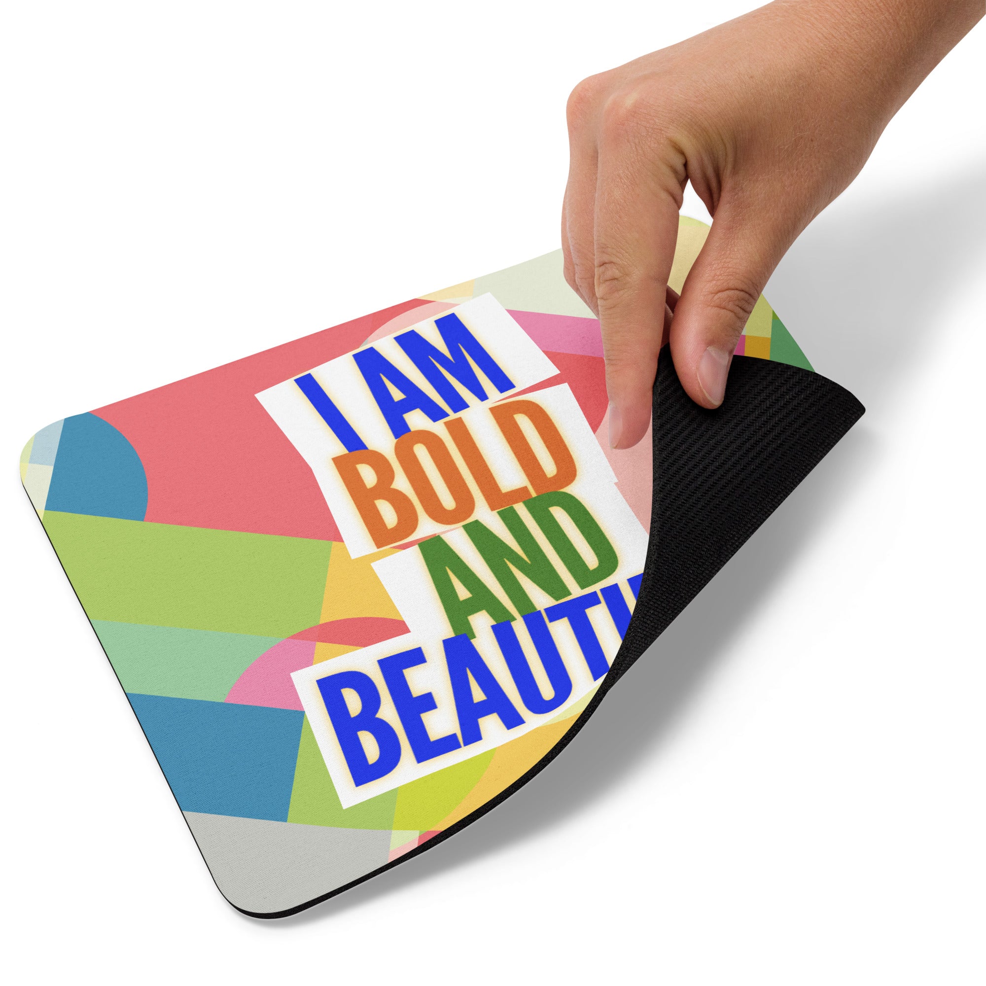 GloWell Designs - Mouse Pad - Affirmation Quote - I Am Bold & Beautiful - GloWell Designs