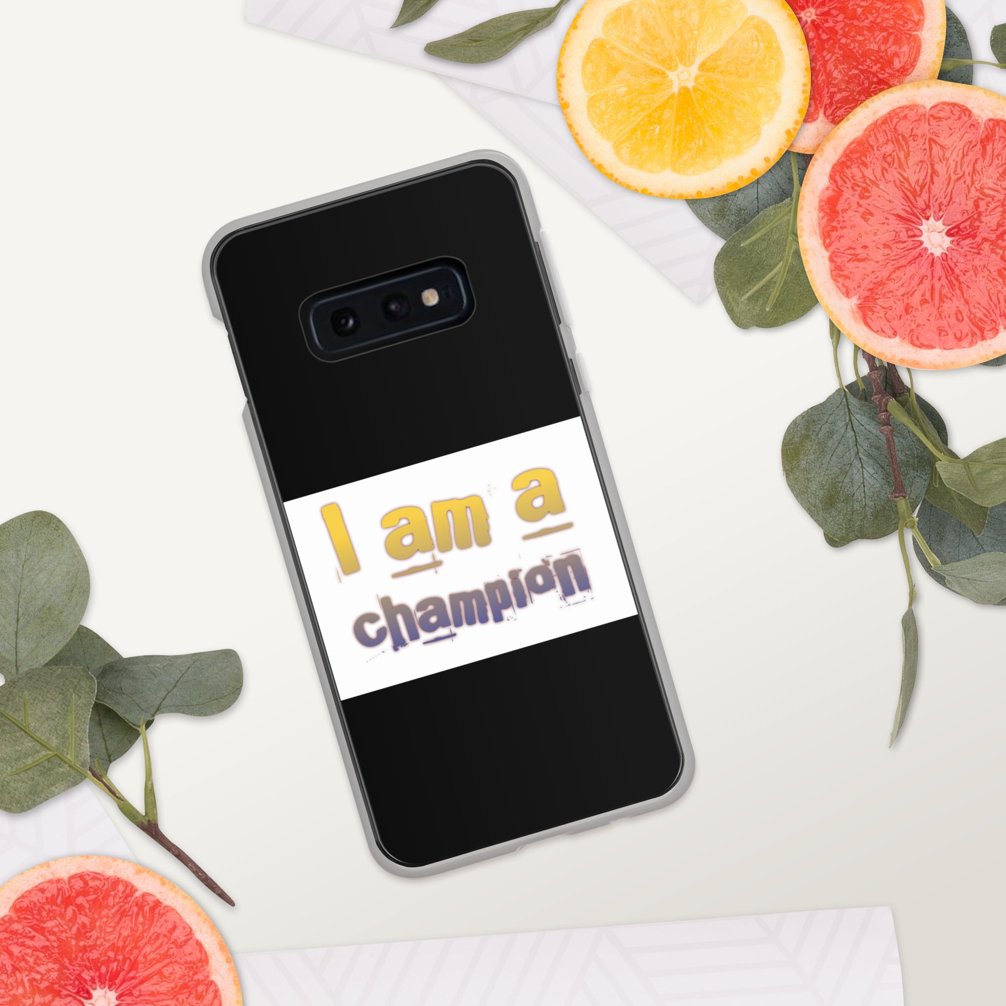 GloWell Designs - Samsung Case - Affirmation Quote - I Am a Champion - GloWell Designs