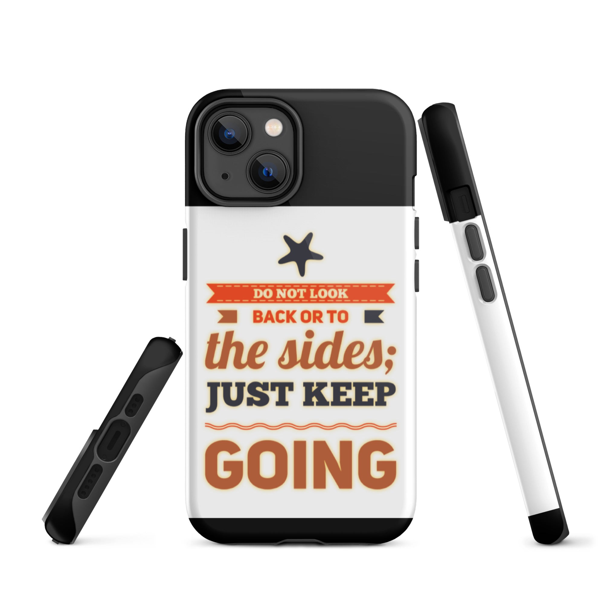 GloWell Designs - Tough iPhone Case - Motivational Quote - Just Keep Going