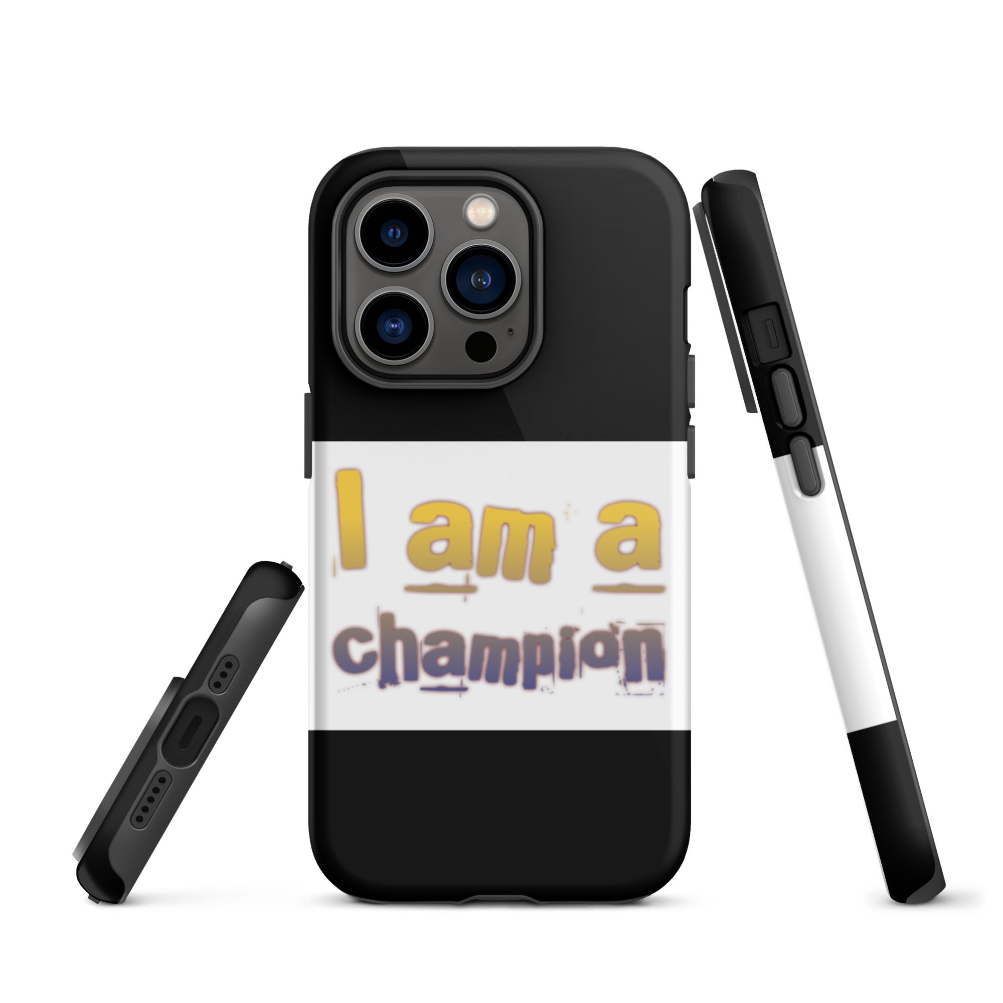 GloWell Designs - Tough iPhone Case - Affirmation Quote - I Am a Champion