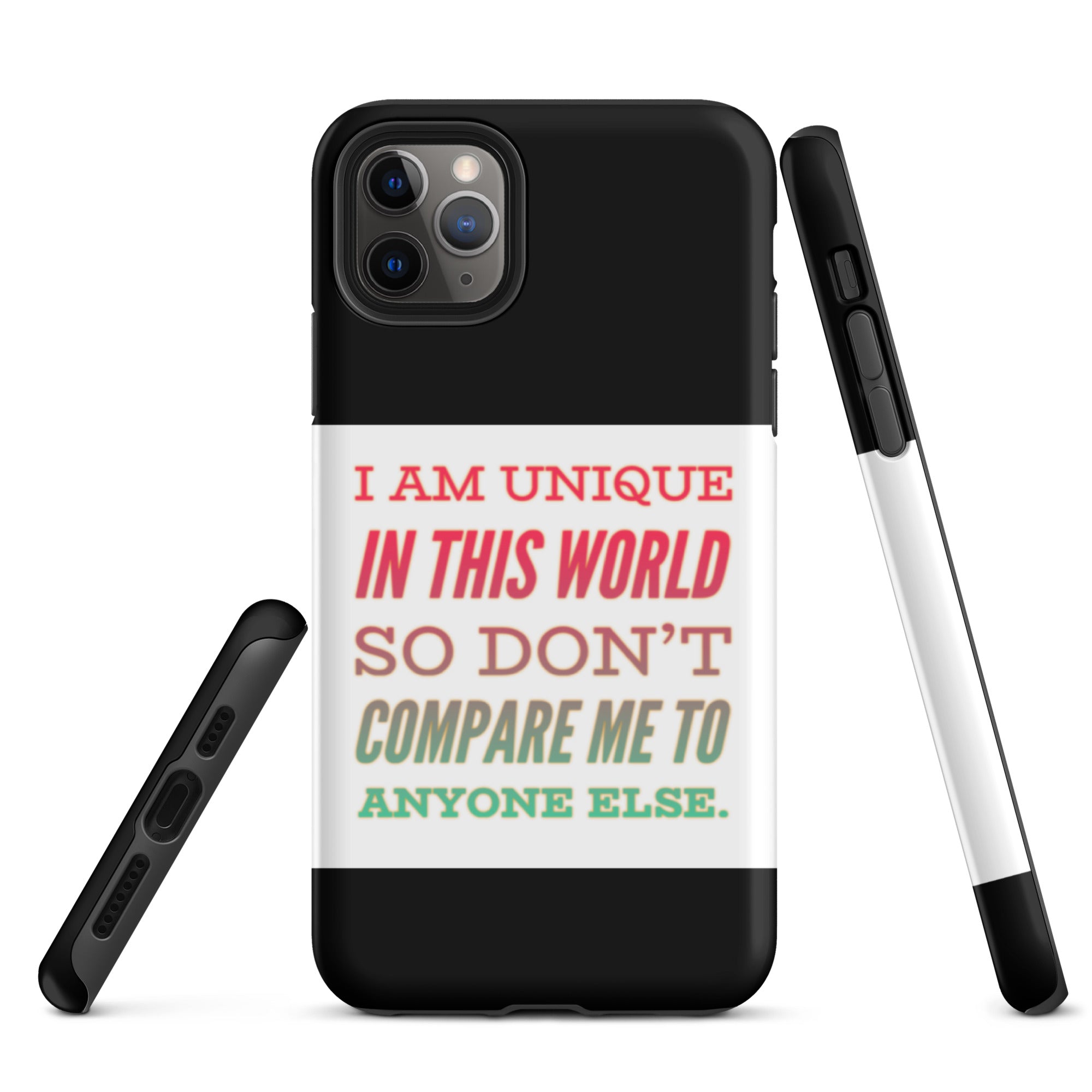 GloWell Designs - Tough iPhone Case - Affirmation Quote - I Am Unique