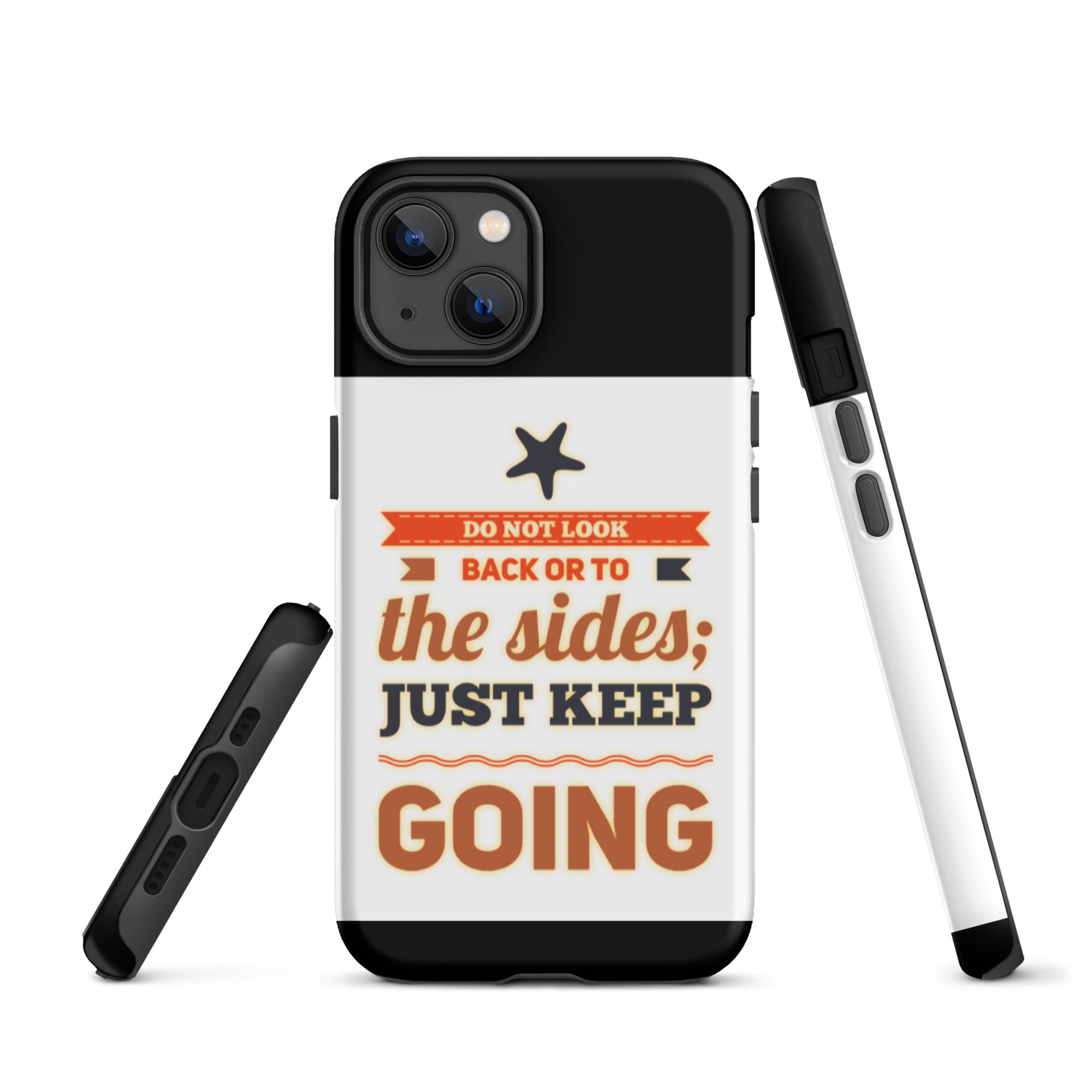 GloWell Designs - Tough iPhone Case - Motivational Quote - Just Keep Going