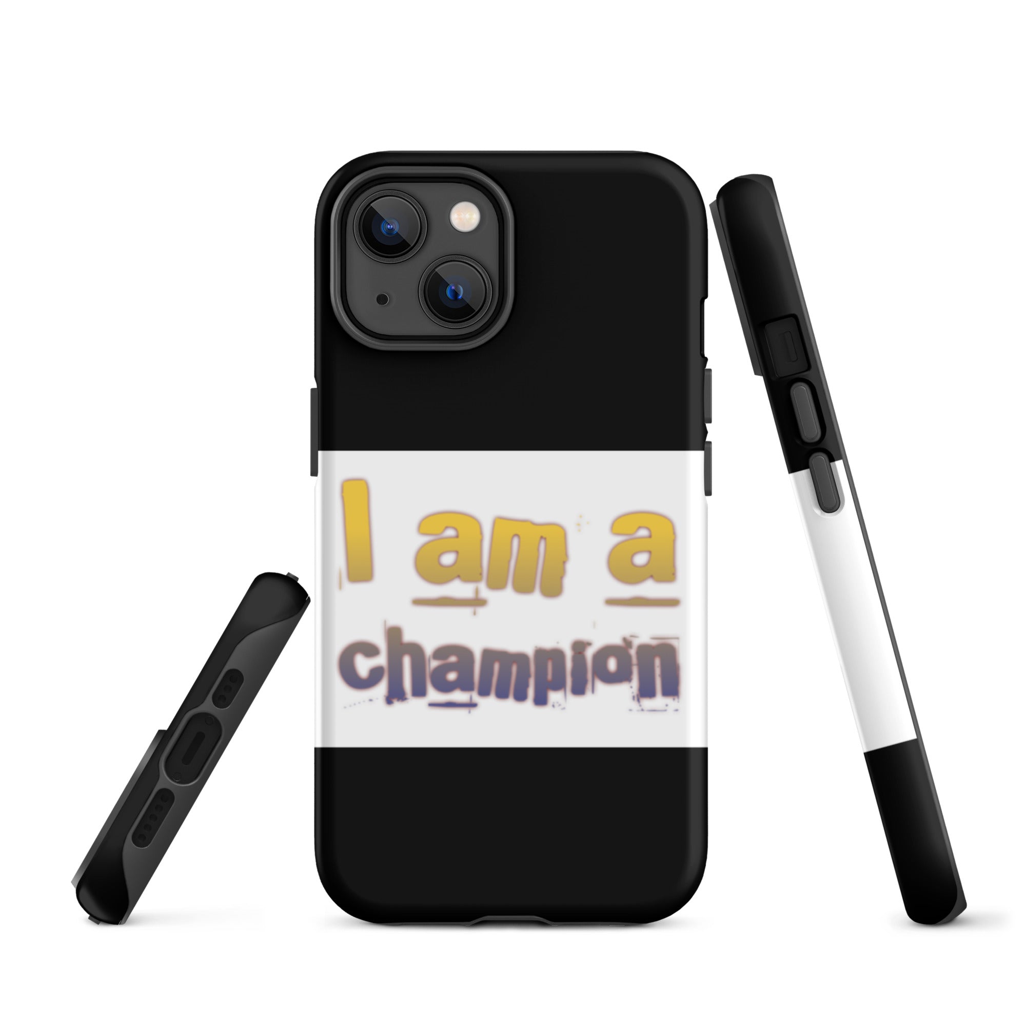 GloWell Designs - Tough iPhone Case - Affirmation Quote - I Am a Champion