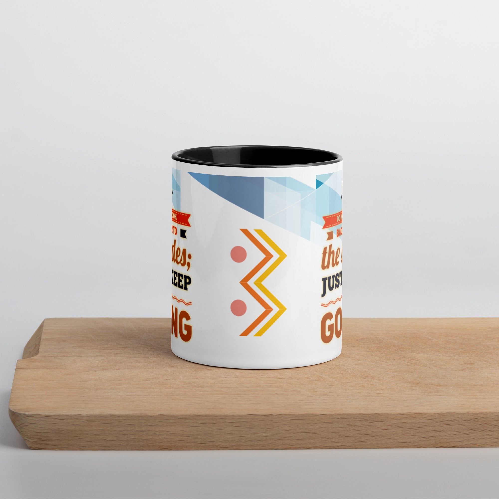 GloWell Designs - Mug with Color Inside - Motivational Quote - Just Keep Going - GloWell Designs