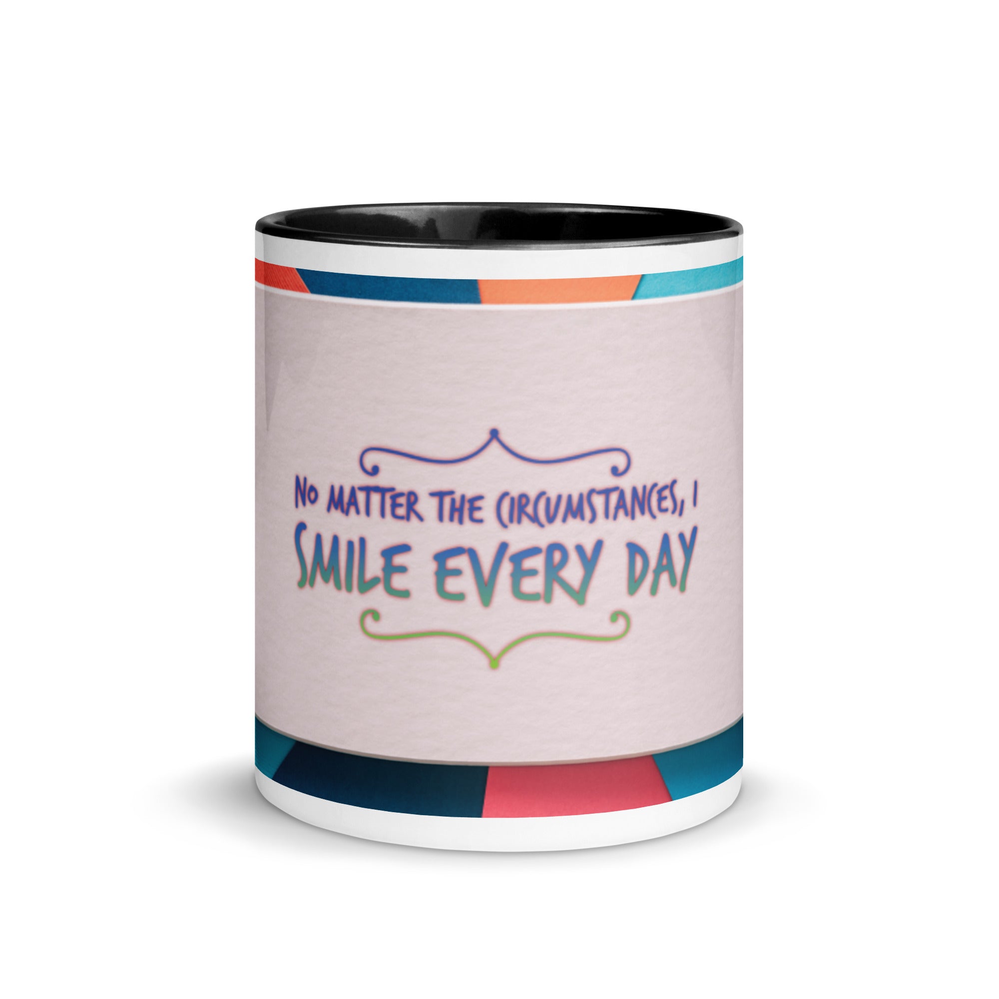 GloWell Designs - Mug with Color Inside - Affirmation Quote - I Smile Every Day - GloWell Designs