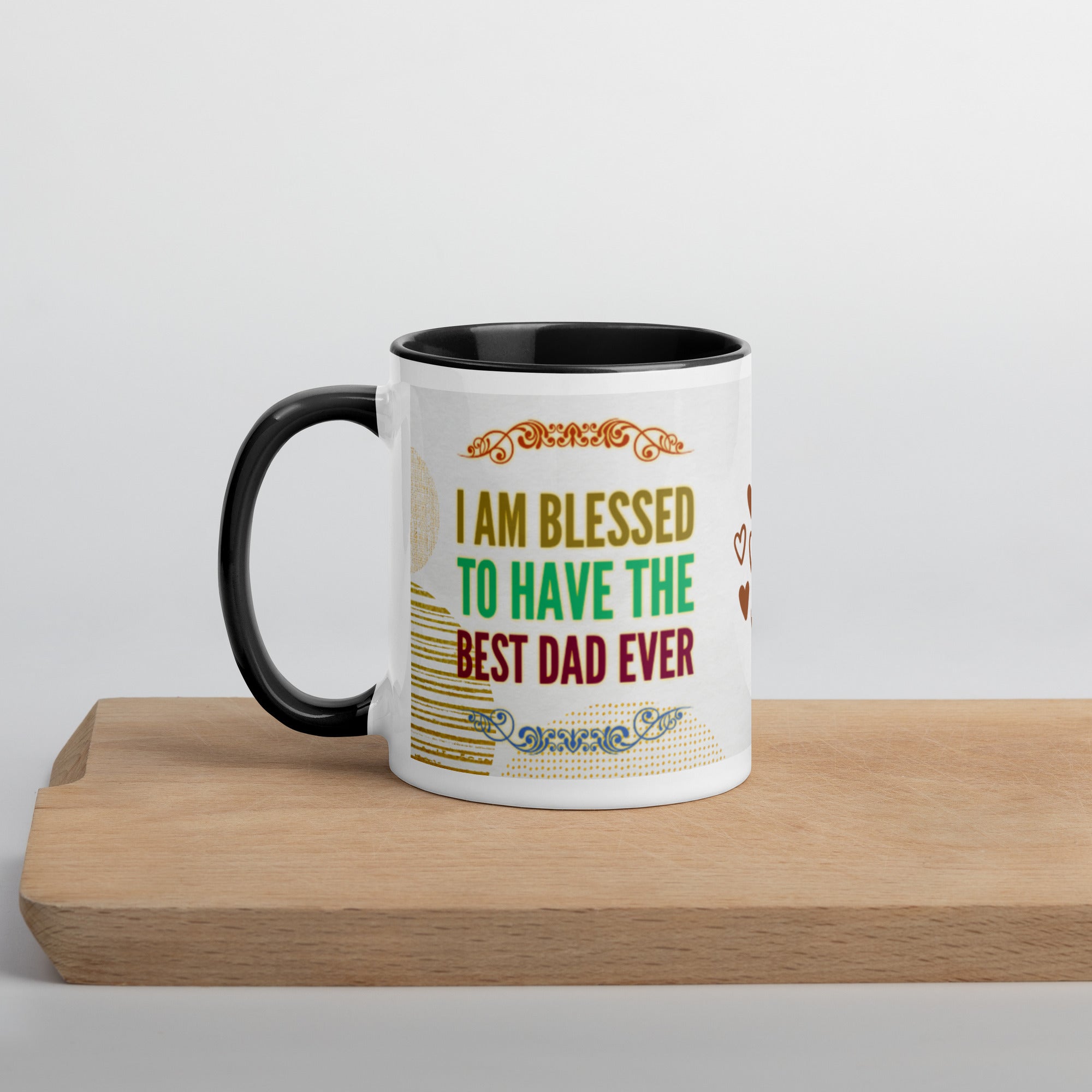 GloWell Designs - Mug with Color Inside - Affirmation Quote - Gift - Best Dad Ever - GloWell Designs