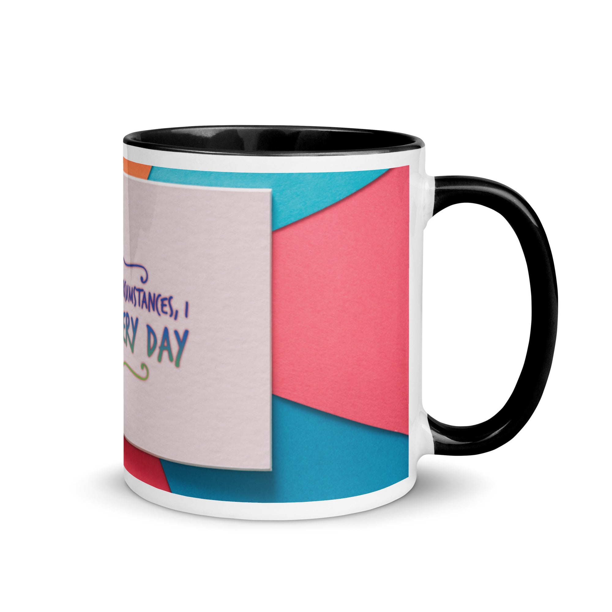 GloWell Designs - Mug with Color Inside - Affirmation Quote - I Smile Every Day - GloWell Designs