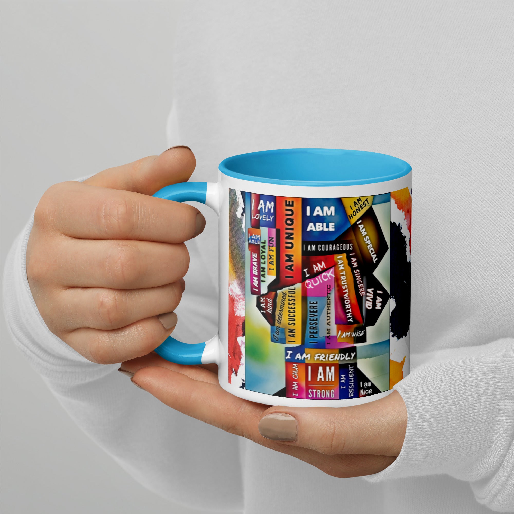 GloWell Designs - Mug with Color Inside - Affirmation Quote - I Am - GloWell Designs