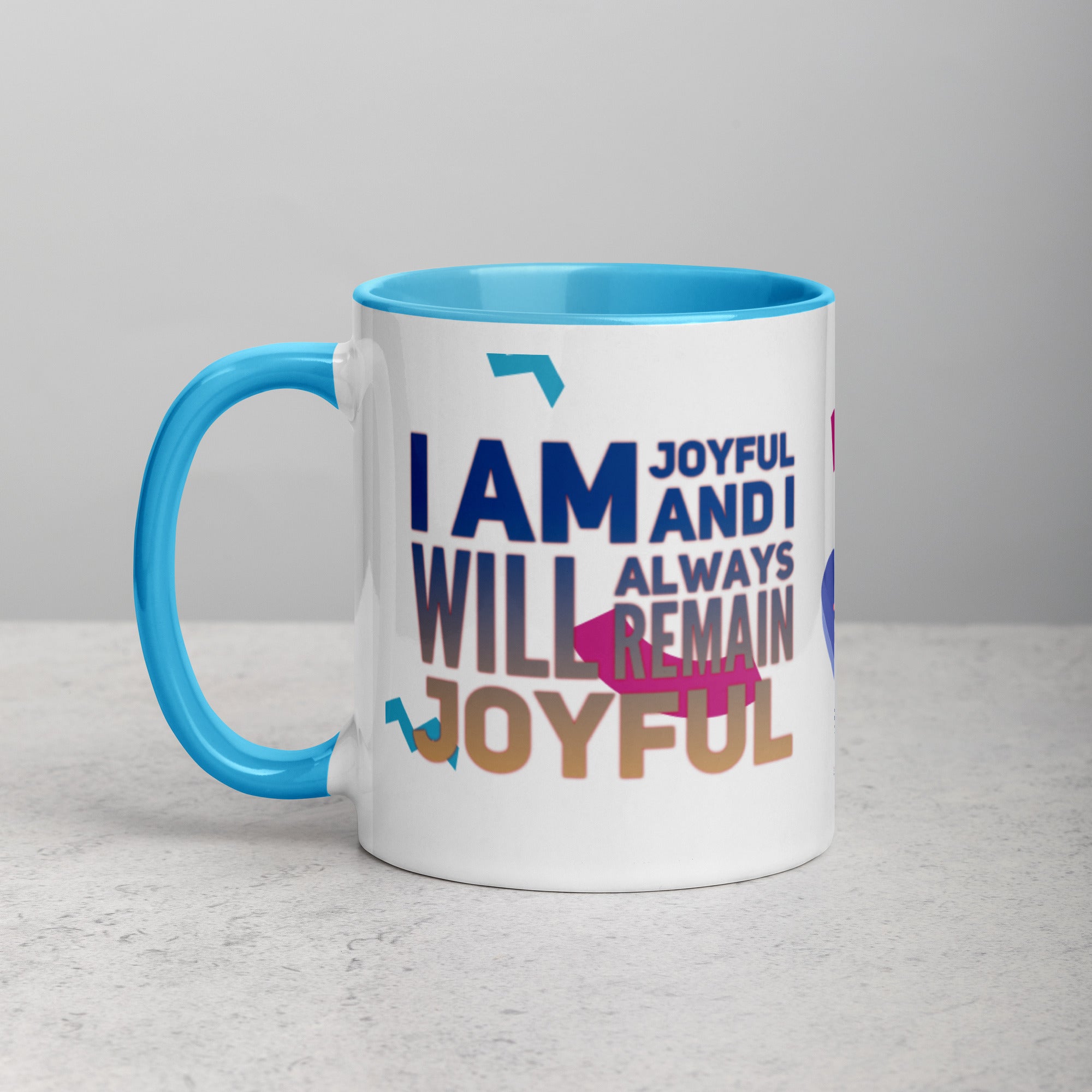 GloWell Designs - Mug with Color Inside - Affirmation Quote - I Am Joyful - GloWell Designs