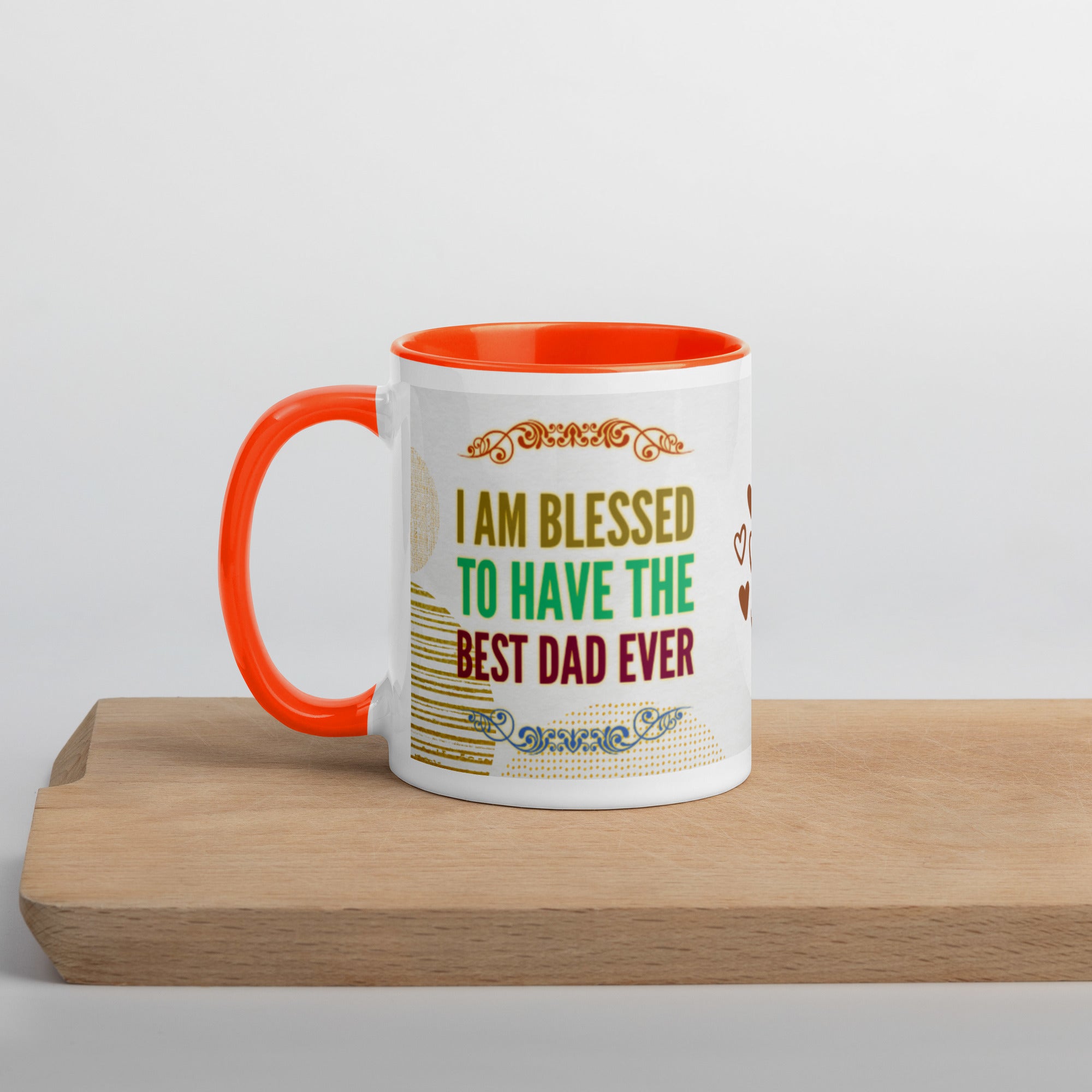 GloWell Designs - Mug with Color Inside - Affirmation Quote - Gift - Best Dad Ever - GloWell Designs