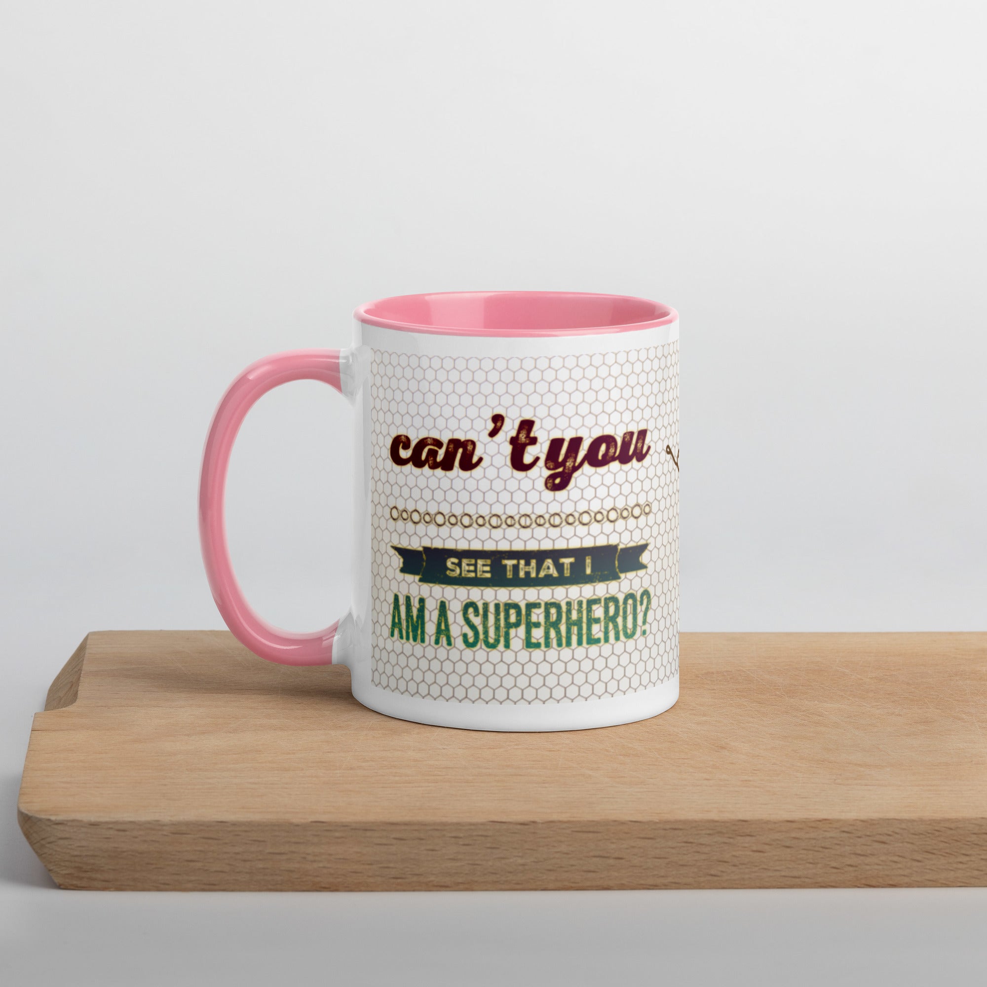 GloWell Designs - Mug with Color Inside - Affirmation Quote - I Am A Superhero - GloWell Designs
