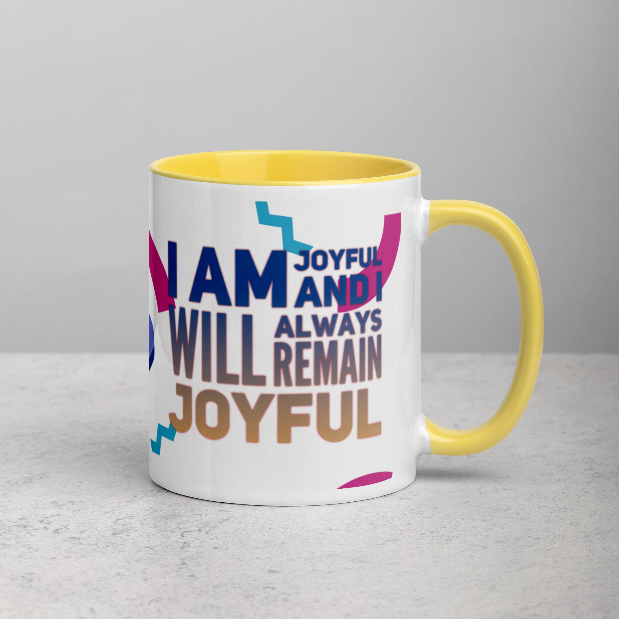 GloWell Designs - Mug with Color Inside - Affirmation Quote - I Am Joyful - GloWell Designs
