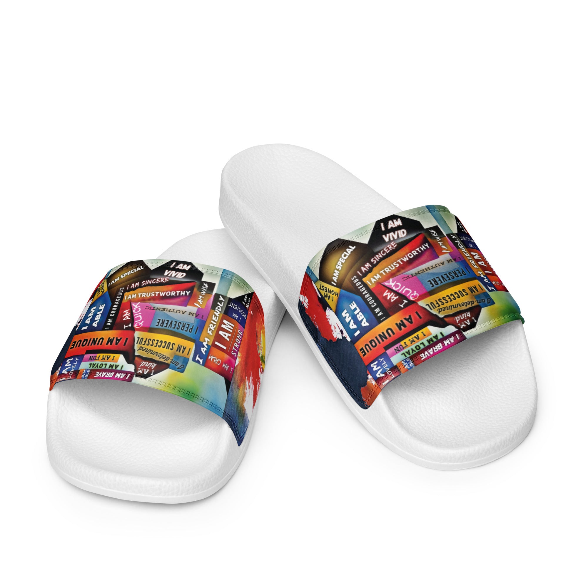 GloWell Designs - Women's Slides - Affirmation Quote - I Am